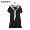 oldcolour夏季新款时尚休闲风海军领宽松显瘦连衣裙女GP21101784 商品缩略图0