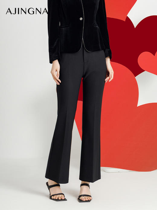 【商场同款】阿菁娜2024秋季新款修身精致微喇长裤A29Q210030 商品图0