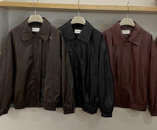 【门店同款】ENJOY秋季less is more短款翻领皮外套 159150035 商品图0