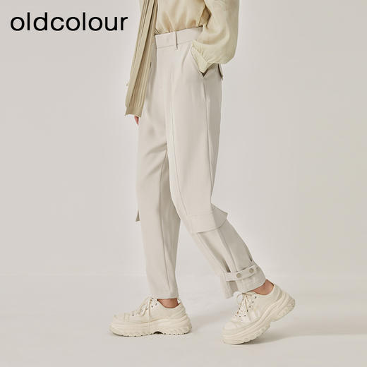 oldcolour2023春新款时尚高腰直筒宽松束脚工装休闲裤女O12073211 商品图3