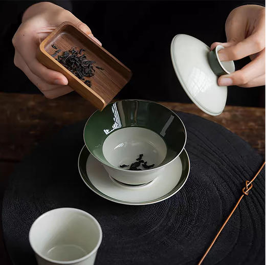 沁茶悦旅丨玄纹绿葫芦 三才盖碗 茶具 125ml  商品图2