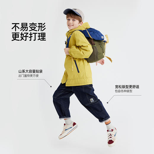 【不褪色直筒牛仔裤】儿童徽标休闲牛仔裤 PQK2415 商品图3