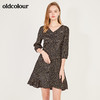 oldcolour春季V领时尚显瘦波点中袖连衣裙N13103364 商品缩略图0