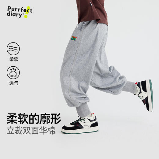 【升级双面糯米棉 200g常规款】儿童徽标休闲束脚卫裤 PQK2408 商品图0