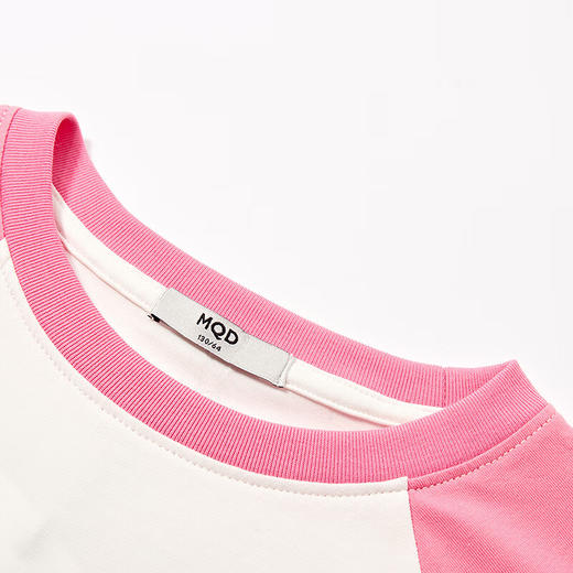 【MQD】童装女大童春新款学院风插肩袖撞色百搭甜美圆领T恤 商品图2