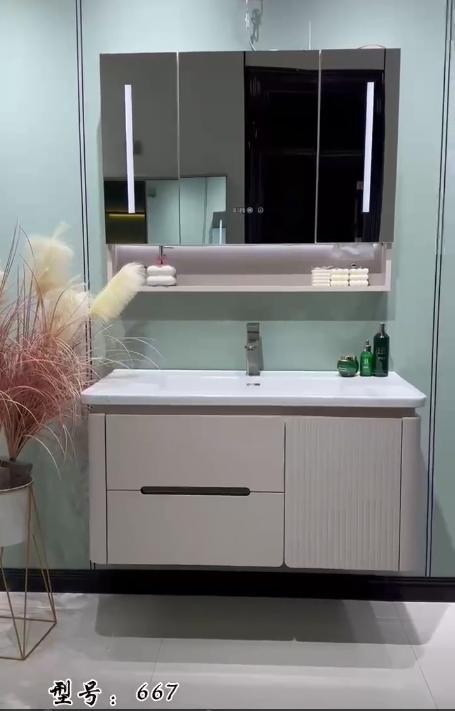 YX 浴室柜 X667-80 橡木  三包装 配50宽盆 商品图0