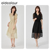 oldcolour2023夏季新款网纱蕾丝V领高腰显瘦A字连衣裙O22101216 商品缩略图2