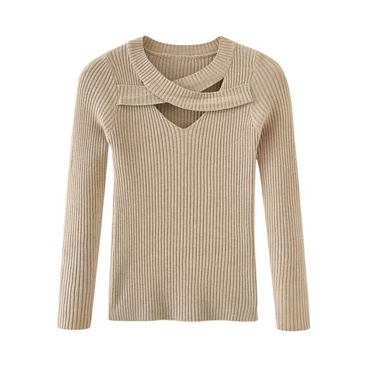 【V领交叉针织打底衫】春秋新款打底衫洋气高级感内搭上衣毛衣女设计感小众镂空针织衫女 商品图4