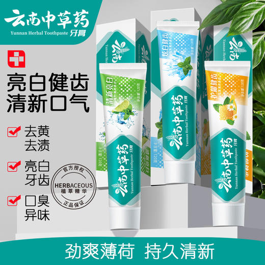 「买1送1！三款可选」牙膏云南中草药三七清新口气去黄去渍去口腔护理 商品图0