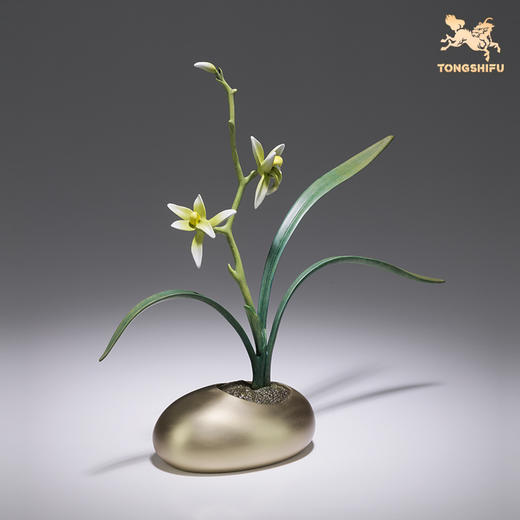 铜师傅《春兰 夏荷 秋桂 冬梅》客厅桌面铜摆件 家居装饰工艺品 商品图1