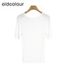 oldcolour夏季新款洋气百搭韩版V领短袖T恤女修身针织GP21052753 商品缩略图1