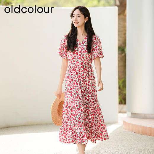 oldcolour夏季新款法式碎花连衣裙女高级感气质显瘦GP21101733 商品图2