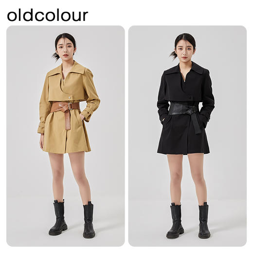 oldcolour2023春季新款高级英伦风收腰修身风衣外套女HO14047430 商品图3