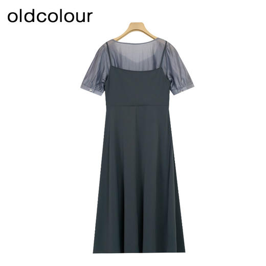 oldcolour夏季新款假两件拼接连衣裙女法式设计感裙子P22101297 商品图3