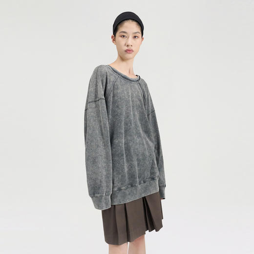 lost in echo2024秋冬新品慵懒宽松时尚背部镂空套头卫衣上衣女 商品图1