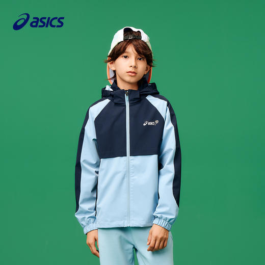 ASICS/亚瑟士童装2024年秋季夹克撞色设计拼接防水透湿运动外套新 商品图0