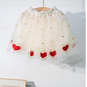 团团圈 短款爱心网纱裙 1055