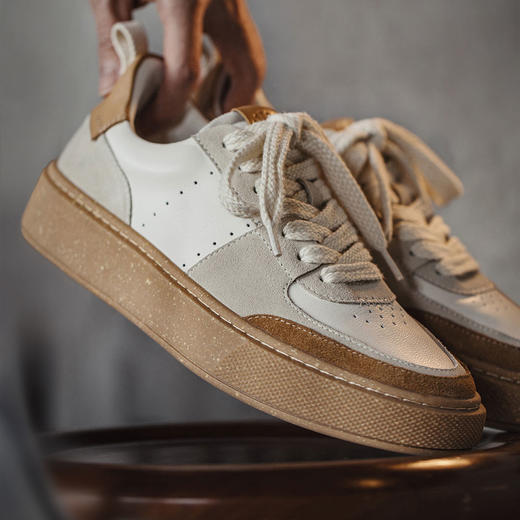 马登复古小众板鞋夏新款低帮休闲透气滑板鞋厚底增高百搭小白鞋男 商品图0