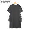 oldcolour夏季新款休闲等背带拼接假两件短袖连衣裙女GP21101800 商品缩略图1