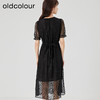oldcolour2023夏季新款网纱蕾丝V领高腰显瘦A字连衣裙O22101216 商品缩略图3