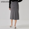 oldcolour2023春季新款灰色高腰包臀职场通勤半身裙女HO14063420 商品缩略图4