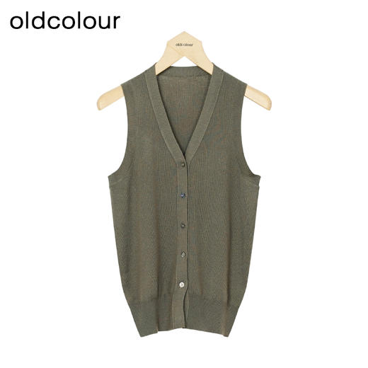 oldcolour秋季新款V领显瘦时尚灯笼袖针织连衣裙女P381401A1 商品图2