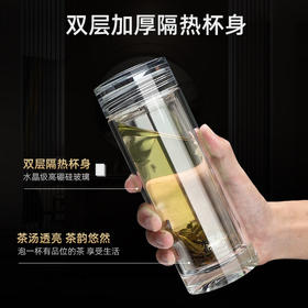 水宜生  双层高档钻石玻璃杯G881  380ML