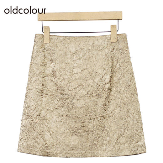 oldcolour复古高腰短裙冬季新款A字显瘦小个子半身裙女O41061151 商品图0