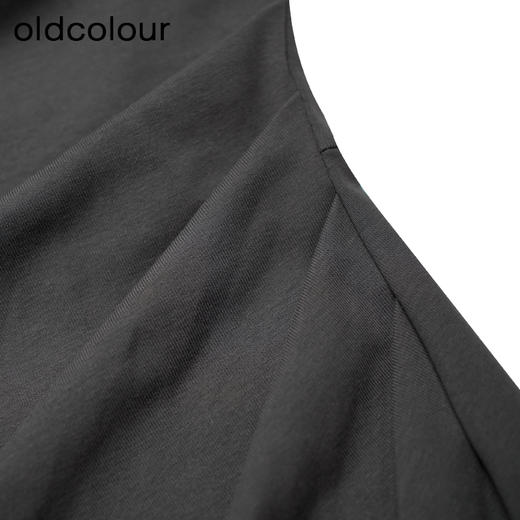 oldcolour秋季新款美式复古撞色开叉显瘦连帽卫衣长裙女P381003A1 商品图3