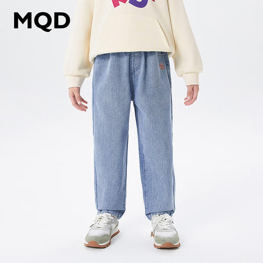 【MQD】童装男大童春新款学院风潮酷休闲牛仔长裤 商品图0