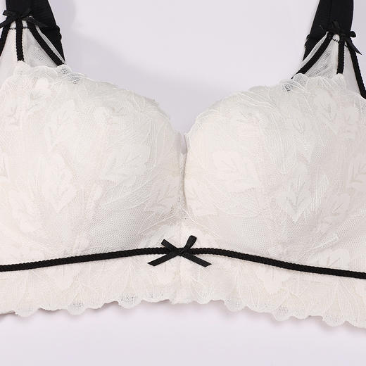 都市丽人内衣自然舒适常规文胸蕾丝薄文胸3/4杯三排扣树脂胶圈LBT2M2 商品图4