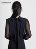 【商场同款】阿菁娜2024秋季新款皱感朦胧长袖上衣A29Q102026 商品缩略图4