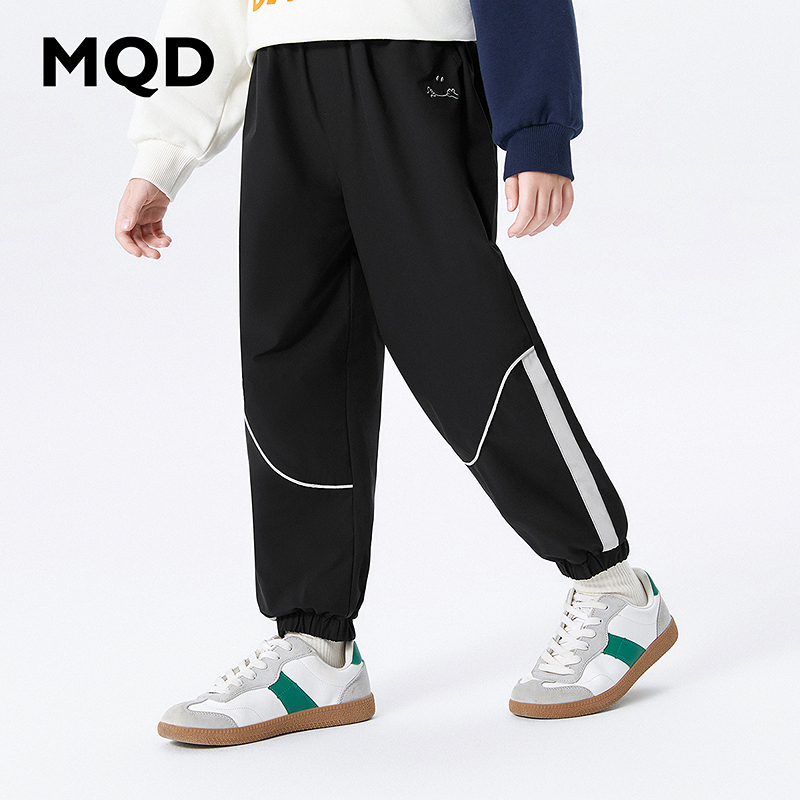 【MQD】童装儿童春新款学院风基础百搭条杠休闲长裤9641W1536