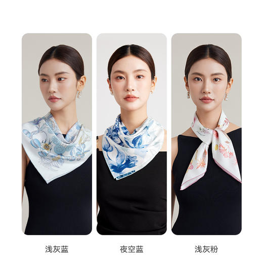 繁花锦簇 真丝双面印花中方巾 65×65cm 商品图3