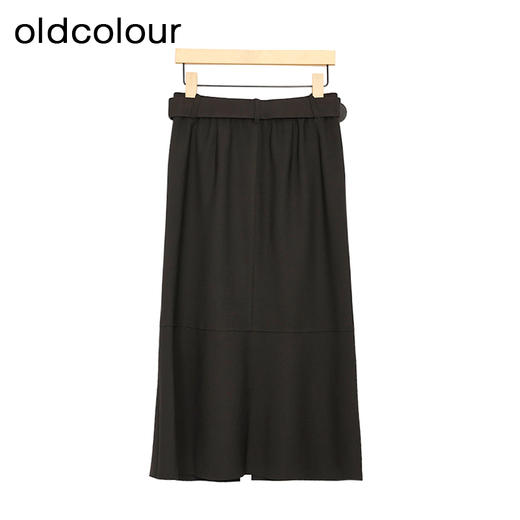 oldcolourA字半身裙春季新款高腰宽松高级通勤中长裙女P11063415 商品图3