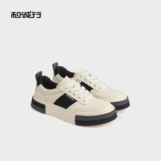 和诚行 2024秋冬新款真皮百搭厚底德训鞋男士时尚休闲板鞋0551161 商品图4