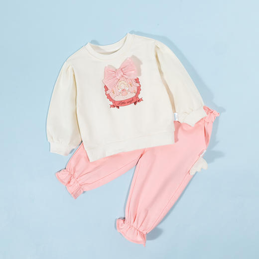 贝贝怡女童套装纯棉2024新款洋气卫衣春秋中大儿童长裤休闲两件套ZB1DT029 商品图4