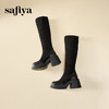 Safiya/索菲娅2024冬 增高不过膝小个子粗跟弹力瘦瘦长靴 SF44117002 商品缩略图6