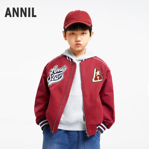男童运动风棒球保暖外套服安奈儿童装实体店同款AB435523 商品图1
