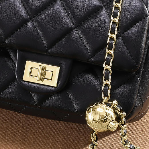 菱格方胖子 |  VINEY 女包小金球包包链条包牛皮腋下包手提单肩斜挎女包5094 商品图8