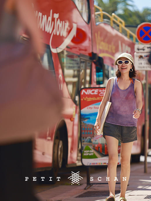 PETIT SCHAN小闪 CLO#560 Lilac Irises 花海里的乌托邦 云朵羊绒系列纯羊绒手工染色背心 商品图4