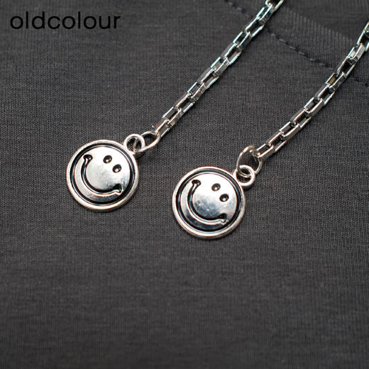 oldcolour秋季新款美式复古撞色开叉显瘦连帽卫衣长裙女P381003A1 商品图2