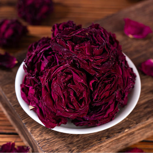 云南墨红玫瑰 玫瑰花茶 食用花茶滇红玫瑰金边花粉花冠花瓣冻干 商品图1