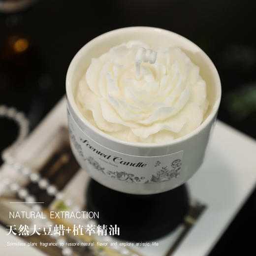 高级感山茶花造型香薰蜡烛礼盒创意陶瓷杯蜡手工烛台香氛女生礼物中秋礼品教师节送同学送闺蜜亲友礼物 商品图3
