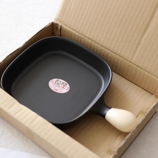 万古烧方形方形单柄陶锅土锅平底锅煎烤盘（可明火） 商品图3