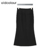 oldcolour秋季新款高腰设计感时尚开叉黑色鱼尾裙女GP31063011 商品缩略图1