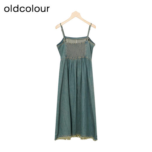 oldcolour秋季新款法式复古牛仔吊带连衣裙两件套女P381001A1 商品图3