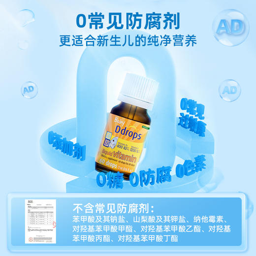 Ddrops滴卓思婴儿维生素AD滴剂 AD同补营养均衡 DD小滴瓶W 商品图4