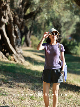 PETIT SCHAN小闪 CLO#561 Lilac Irises 花海里的乌托邦 云朵羊绒系列纯羊绒手工染色短袖