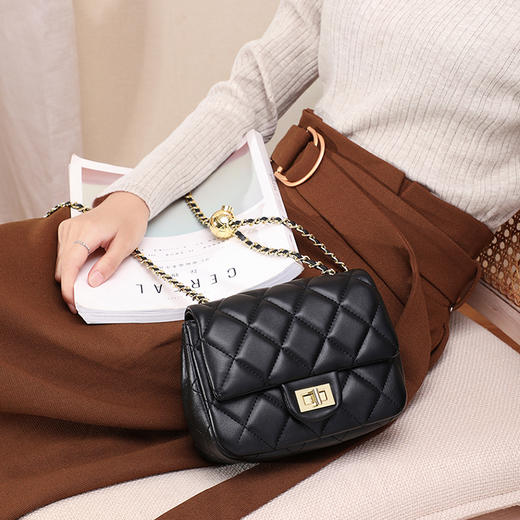 菱格方胖子 |  VINEY 女包小金球包包链条包牛皮腋下包手提单肩斜挎女包5094 商品图9